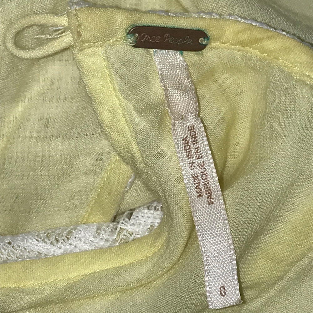 LIKE NEW Free People White Lace Yellow Layer Dress - Picture 6 of 6